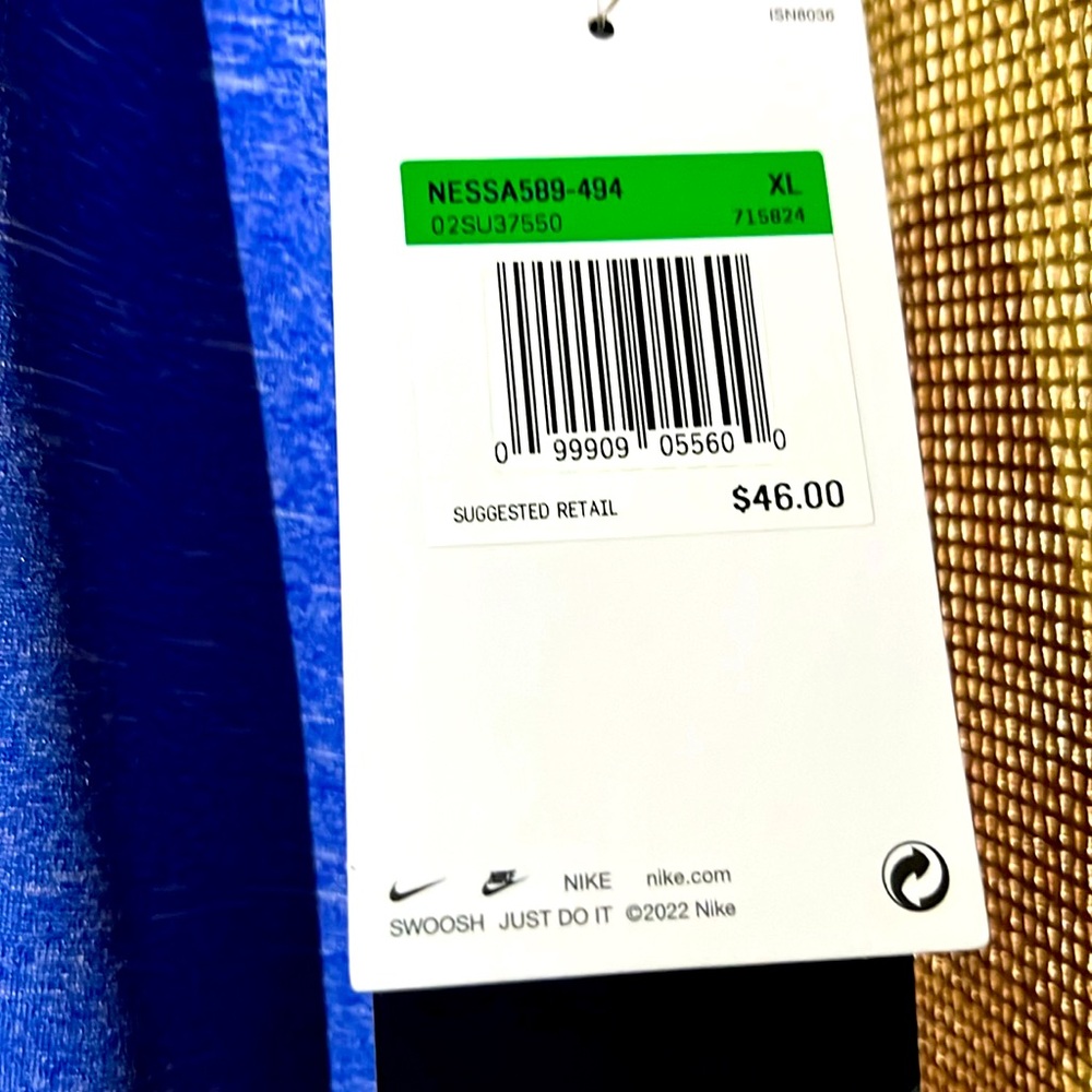 Nike swim UPS, 40+ blue  logo size XL blue dryfit